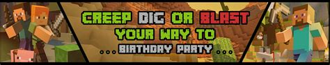 Buy Minecraft Party Decoration Long Banner | Party Supplies ...
