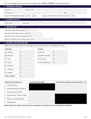Fillable Online Fee Extension Application (Exceptional Circumstance ...