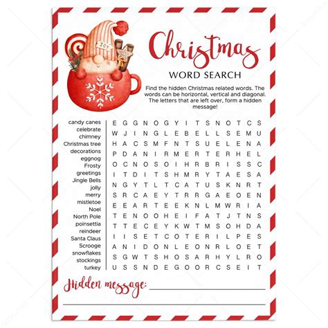 Christmas Games Printables Word Search Christmas Word Search Puzzle