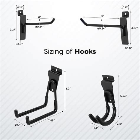 Buy Feller Slatwall Hooks - Pack of 16 Bundled Heavy-Duty Utility ...