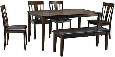 Home Centre 6 Seater Montoya Solid Wood Dining Set with 4 Chairs and 1 ...