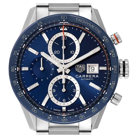 Orologio cronografo da uomo in acciaio TAG Heuer Carrera "Gübelin" Ref ...