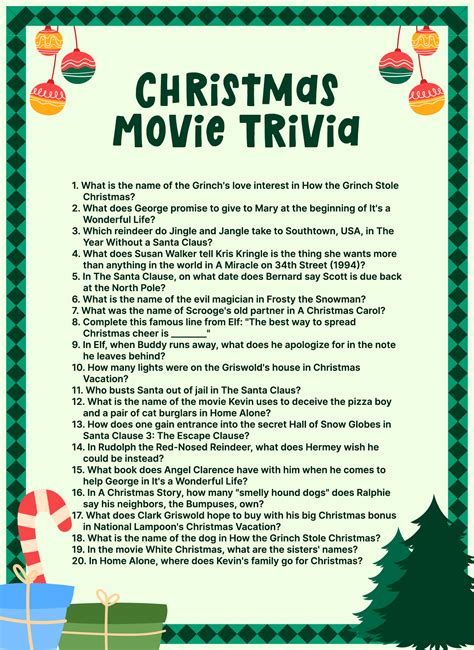 Christmas Movie Trivia Printable | Christmas movie trivia, Christmas ...