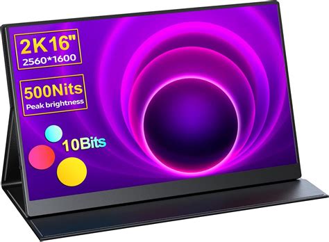 Buy 2K Portable Monitor, Upgraded 16 500 Nits Brightness 10 Bits Colors ...