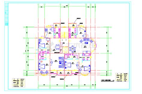 某地单元楼楼层户型平面1楼梯1电梯2户3室2厅120至141平米之间CAD图纸_土木在线