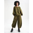 Black Applique Work Cotton Tencel Co-ord Set - Set of 2