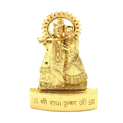 Buy Gold Plated Radha Krishna Idol - 7x5x1 Online at Low Prices in ...