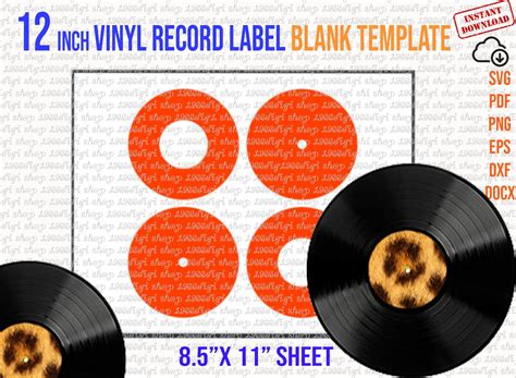 Vinyl Record Label Template, Vinyl Record 12 Inch Label, Record Label ...