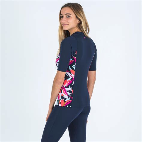 Women's Swimming Una Top Stretchable & Comfortable Dark Blue