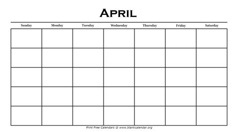 Free April Calendar Printable: Plan Your Month! - Printables for Everyone
