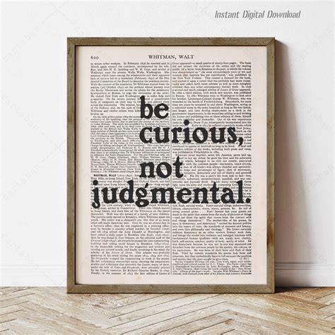 Walt Whitman Quote, Be Curious Not Judgmental (instant Digital Download ...