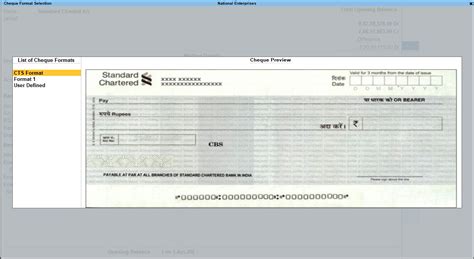 Cheque Printing in TallyPrime