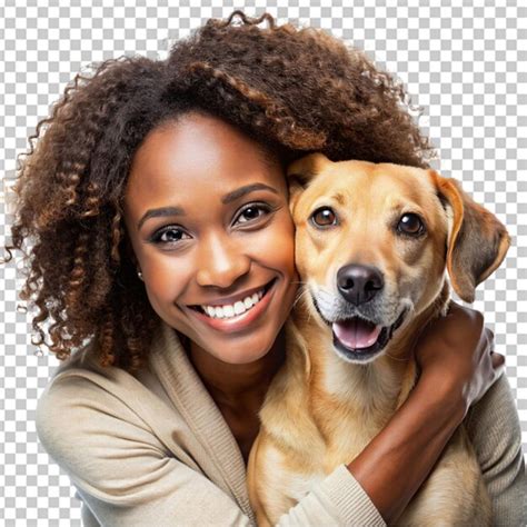 Black woman cuddling her dog | Premium AI-generated PSD
