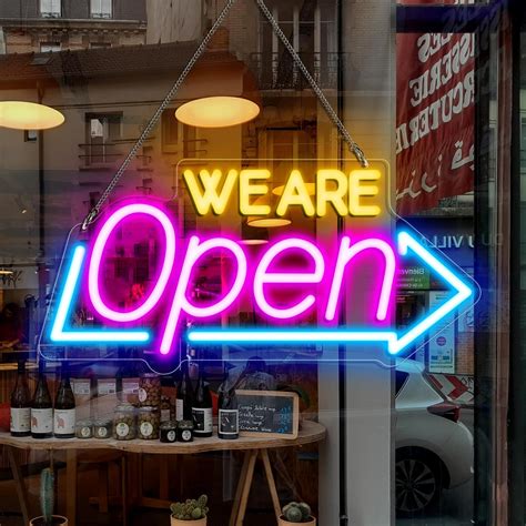 LED Neon WE ARE Open Signs, 16''x 7.8'' Open Sign for Business, Ultra ...