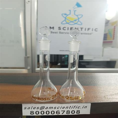 Affordable Price VOLUMETRIC FLASKS Class A, Narrow Mouth, Clear, 25ML ...