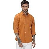 Mufti Men's Checkered Slim fit Casual Shirt (MFS-9587-H_Off White-Peach ...