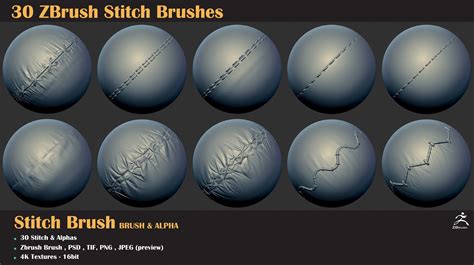 30 ZBrush Stitch Brushes - ZBrushCentral