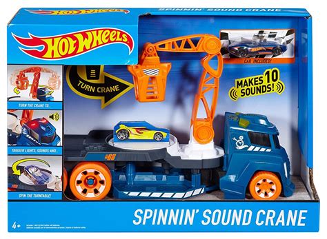 Buy Hot Wheels Spinning Sound Crane Vehicle Playset Online at Best ...