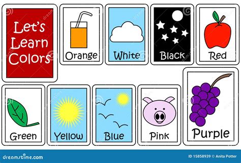 Color Flashcards Set With Cute Animals. Color Names And Pictures ...