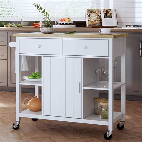 Wood Kitchen Rolling Cart at James Hamilton blog