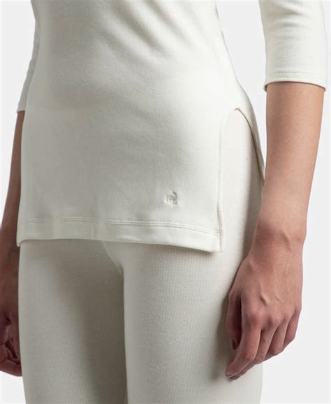 Buy Super Combed Cotton Rich Brushed Three Quarter Sleeve Thermal Top ...
