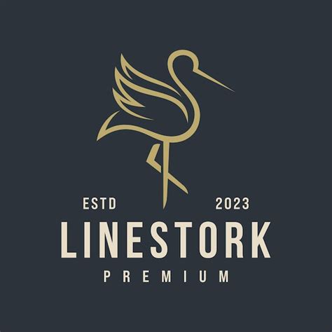 Simple stork line logo vector template illustration | Premium Vector