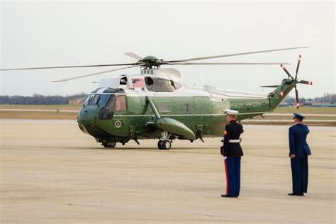 The presidential helicopter, known as Marine One when the president is aboard