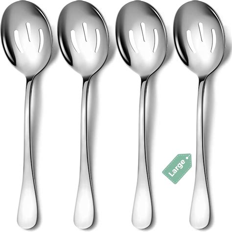 Amazon.com: Large Serving Spoons, 4 Pieces Large Stainless Steel ...