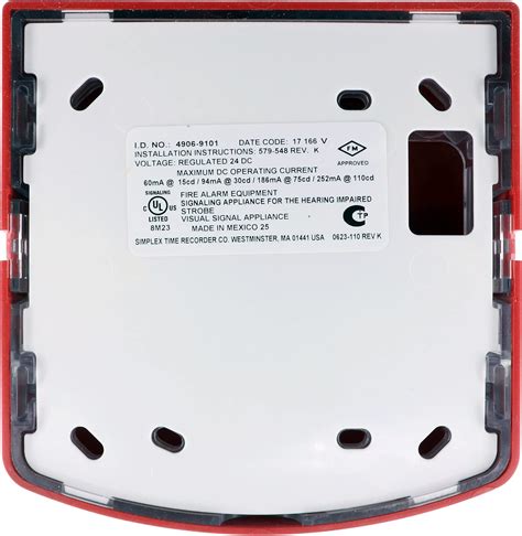 Simplex 4906-9101 Wall Mount Strobe, Multi-Candela, India | Ubuy