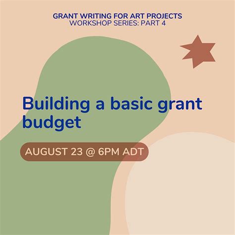 Grant Writing for Art Projects 4: Building a Budget, August 23 2023 ...
