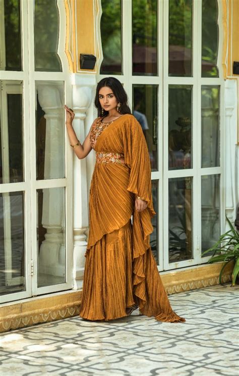 Zara 04 Beautiful Embroidery Ruffle Saree Collection: Textilecatalog