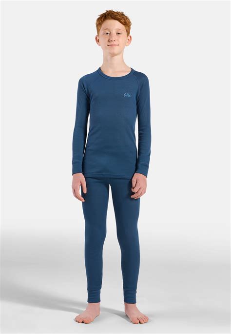 The Active Warm Heritage kids' base layer set in blue wing teal | High ...