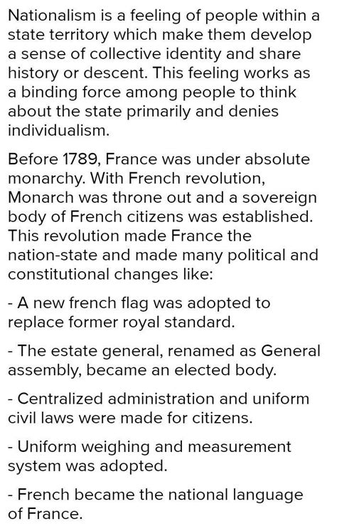 "The first clear expression Of nationalism came with the French ...