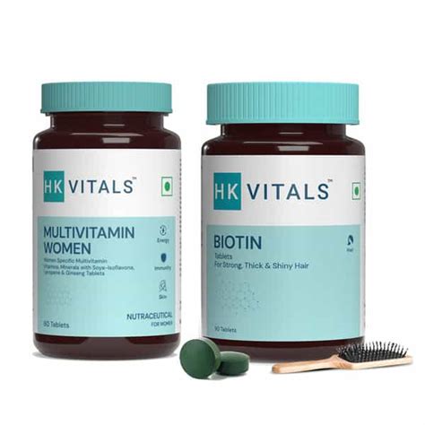Buy HEALTHKART HK VITALS BIOTIN 10000 MCG, 90 TABLETS & MULTIVITAMIN ...