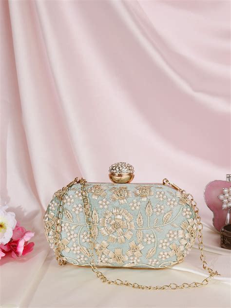 Jaipur Jewel Oval dabka Embroidery clutch – Taari