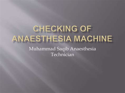 Image result for Anaesthesia Machine Check