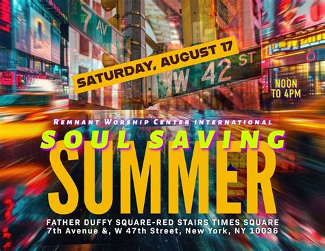 Soul Saving Summer 2024 Center Stage in Times Square, Father Duffy ...