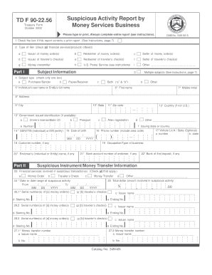 SAR-MSB - TD F 90-22.56 Form Only - RemitAnywhere - Fill and Sign ...