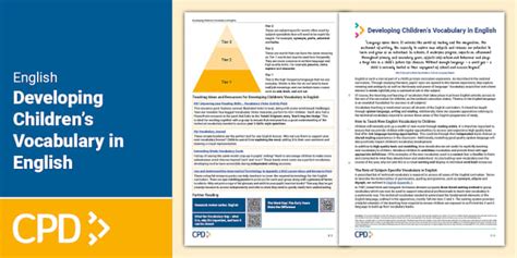 Developing Children’s Vocabulary in English (teacher made)