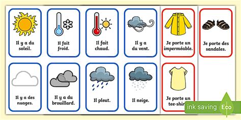 👉 French Weather and Clothes Matching Cards