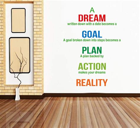 Decal O Decal Vinyl 'Dream Goal Plan Action Reality Motivational Quotes ...