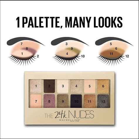 Maybelline The 24K Nudes Gold Eyeshadow Palette Makeup, 12 Pigmented Matte & Shimmer Shades ...