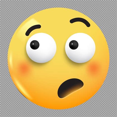 Premium PSD | 3d illustration of shocked face emoji in transparent ...