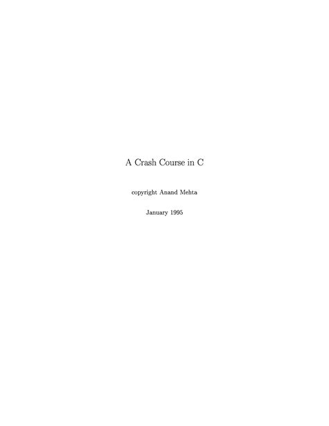 Crash course in C - Ko chan, Programming in C, Programming in ANSI C ...