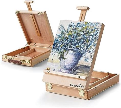 Brustro Artists Tabletop Portable Wooden Box Easel, Canvas Holds Upto ...