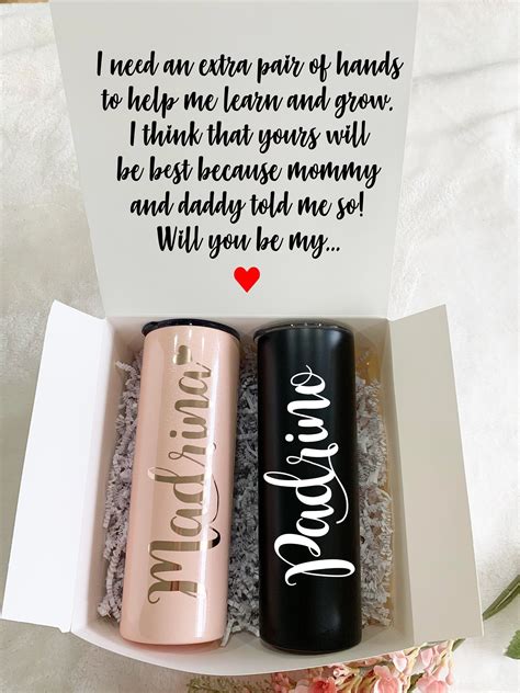 Godparents Proposal Box, Padrino,Madrina, Proposal Gift Set Will You Be ...