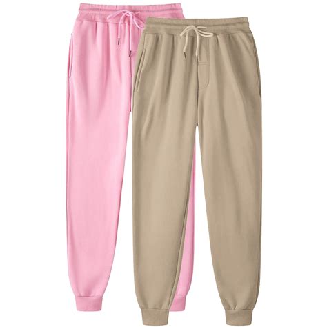 nerohusy Beige Sweatpants for Women Casual,Plus Size Sweatpants for Women with Pockets Elastic ...