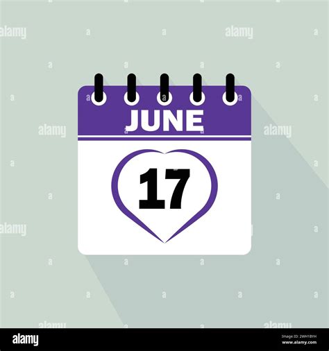 Icon calendar day - 17 June. 17th days of the month, vector ...