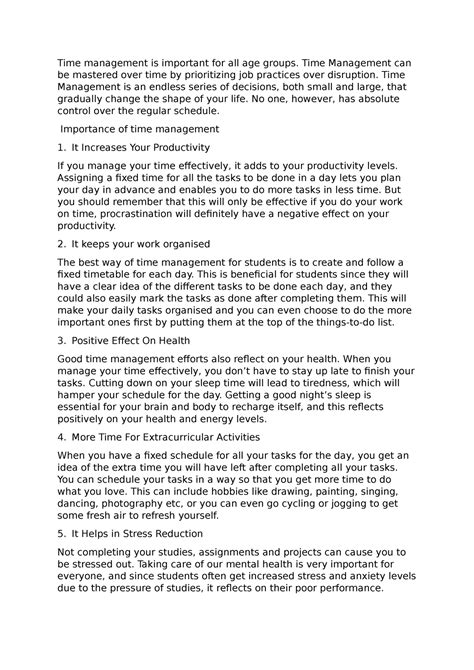 Counselling for time management - Time management is important for all ...