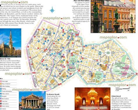 Map of Brussels tourist: attractions and monuments of Brussels